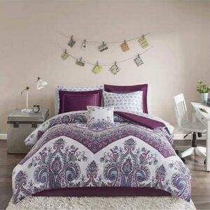 QUEEN BEDDING SET 7 Piece Boho Paisley Floral Elephant Bedding Set